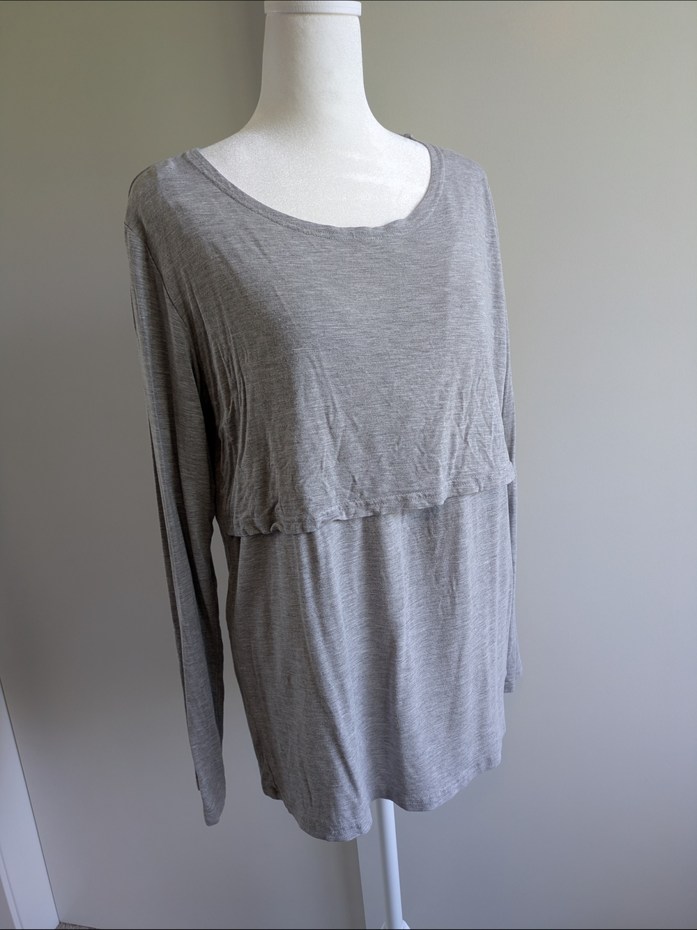 Gray Long-Sleeve Nursing Top